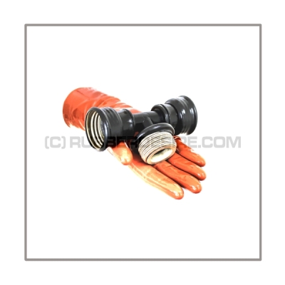 Gasmask-t-joint T-STANDART-OCC with gasmask-connector-threads 1 x male and 2 x female without breathing reduction vent